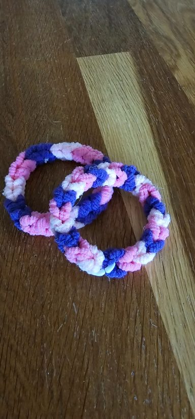Paars-roze armbandje 2x