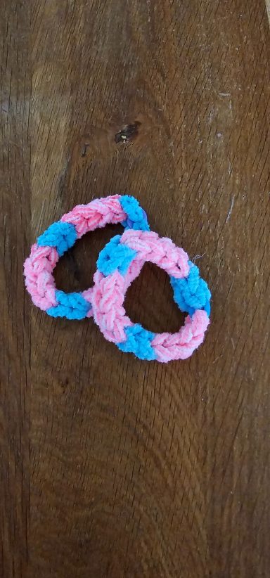 Roze-blauw armbandje 2x